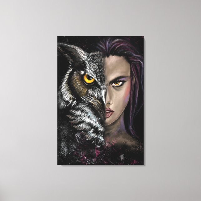 Owl Woman Canvas Print (Front)