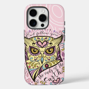 Owl Wood Grain Pattern Choose Your Colour iPhone 16 Pro Case