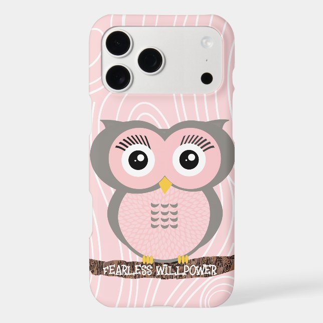 Owl Wood Grain Zig Zag Pattern Choose Your Colour (Back)