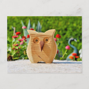 Owl wood postcard