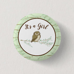Owl Woodland Animal Baby Shower 3 Cm Round Badge