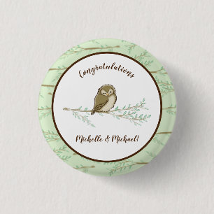 Owl Woodland Animal Baby Shower 3 Cm Round Badge