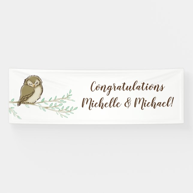 Owl Woodland Animal Baby Shower Banner (Horizontal)