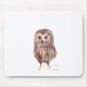 Owl woodland bird mouse mat