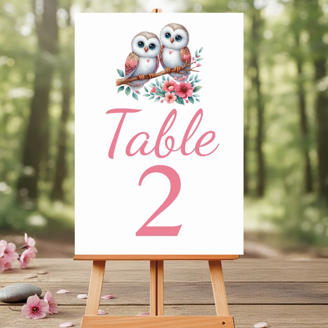 Owl Woodland Boho Rustic Country Wedding  Table Number (Creator Uploaded)