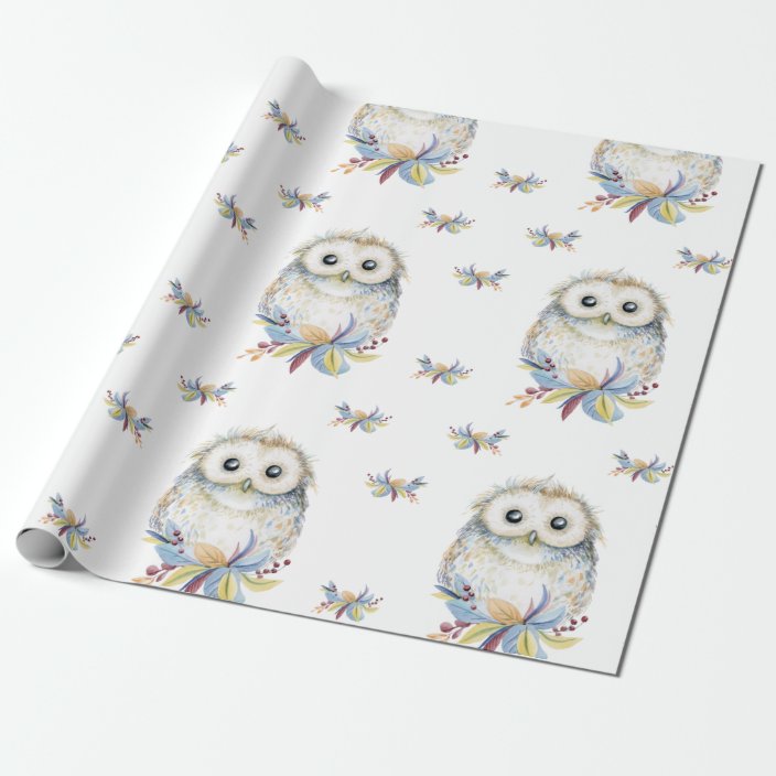 Owl Wrapping Paper Zazzle.co.uk