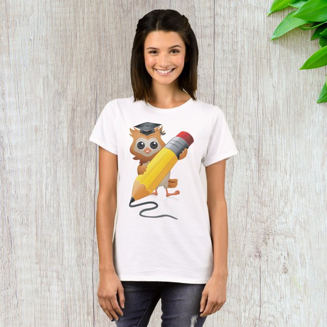 Owl Writing T-Shirt (Creator Uploaded)