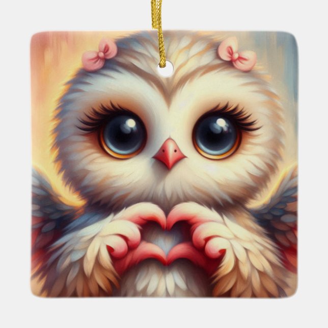 Owl You Need is Love Ceramic Ornament (Front)