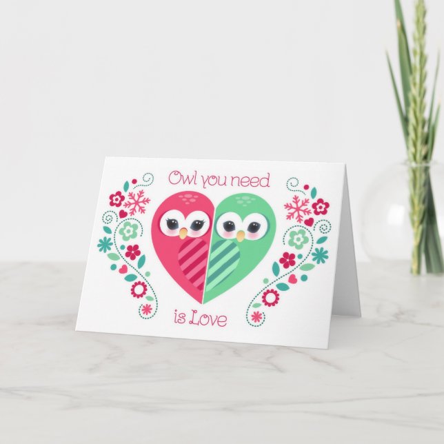 Owl you need is Love Holiday Card (Front)