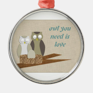 Owl you need is love metal tree decoration