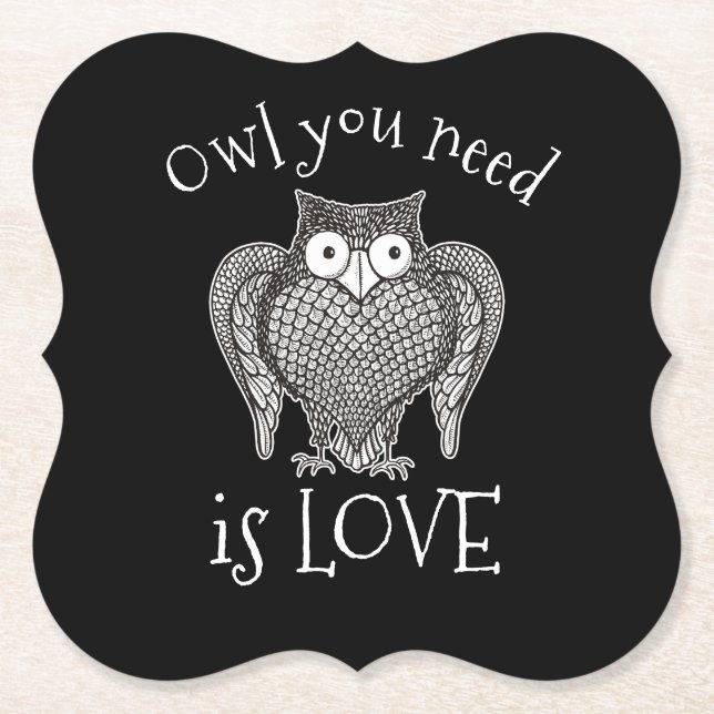 Owl you Need Paper Coaster (Front)