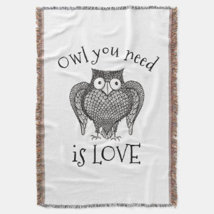 Owl you Need Throw Blanket