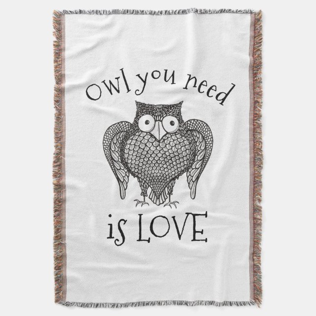 Owl you Need Throw Blanket (Front Vertical)
