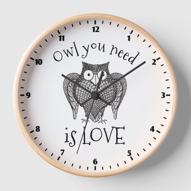 Owl you Need Wall Clock (Front)
