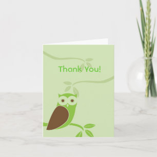 Owlet Tree Thank You Card - Green