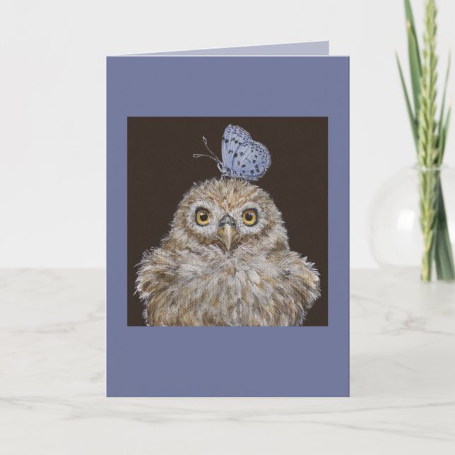 owlet with butterfly card (Front)