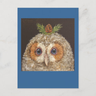 owlet with tamarack postcard