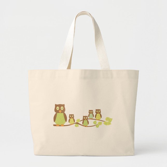 Owlies Large Tote Bag (Front)