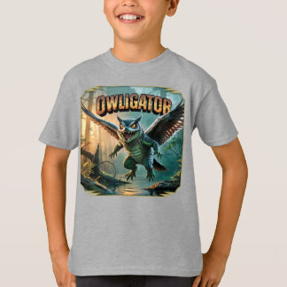 Owligator Illustration – Owl Alligator Funny Scary T-Shirt