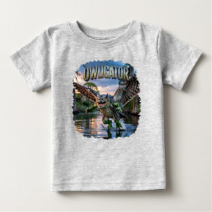 Owligator Photographic – Owl Alligator Funny Scary Baby T-Shirt