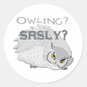Owling Seriously Classic Round Sticker