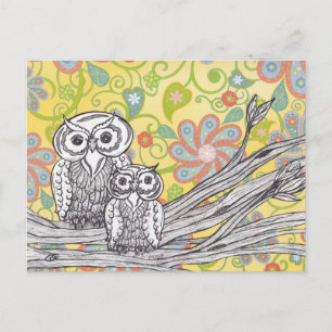 Owls 03 postcard