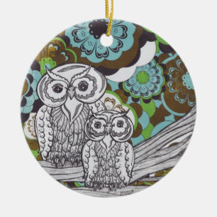 Owls 34 ceramic tree decoration
