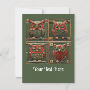 Owls 3 postcard