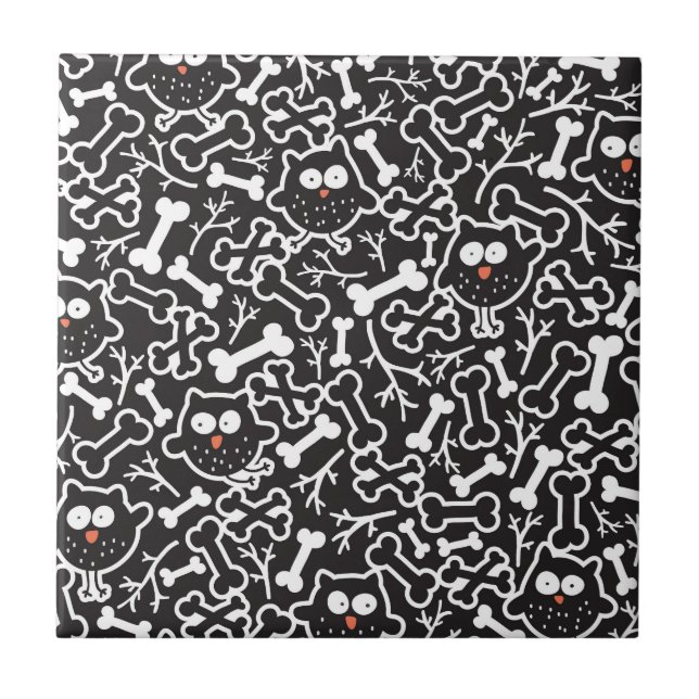 Owls and bones tile (Front)