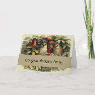 Owls and Elf Fairies Nature Illustration Card