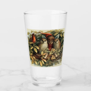 Owls and Elf Fairies Nature Illustration Glass