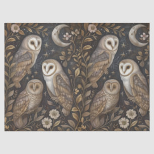 Owls and Moons Retro Decoupage Tissue Paper