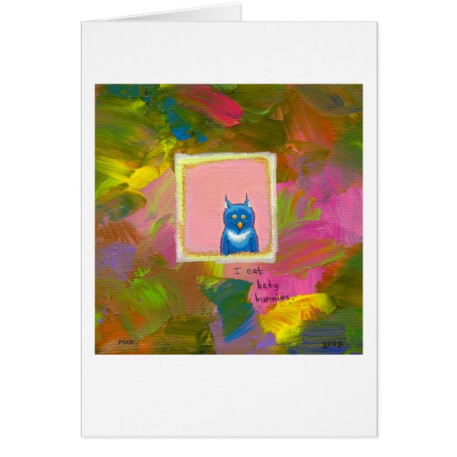 Owls are Carnivores - funny owl painting art (Front)
