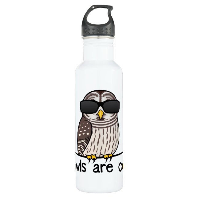 Owls are cool 710 ml water bottle (Front)