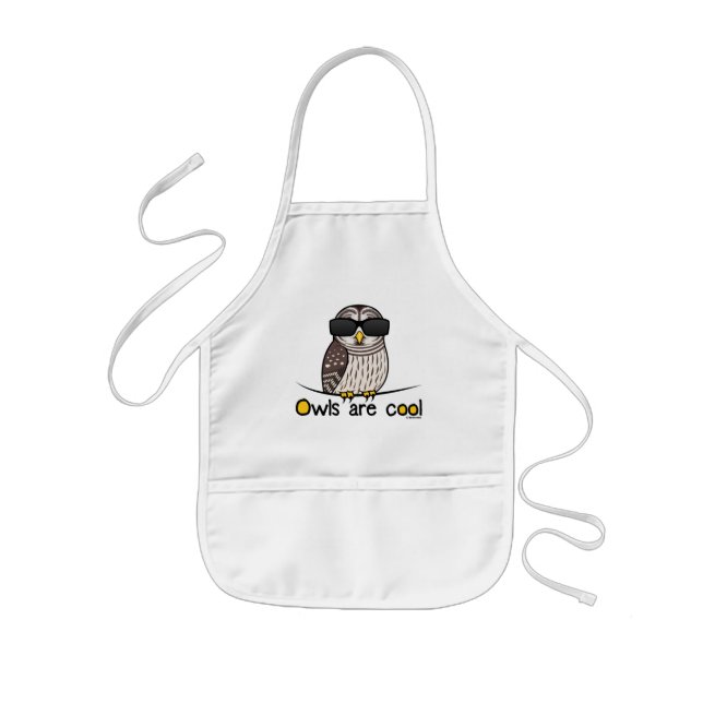 Owls are cool! kids apron (Front)