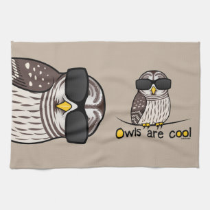 Owls are cool tea towel