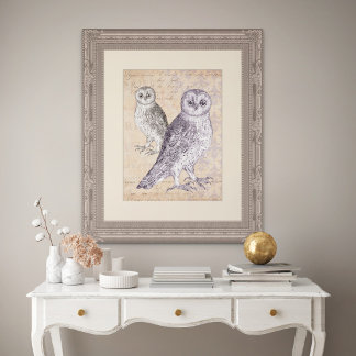 Owls are Watching You Vintage Collage Photo Print