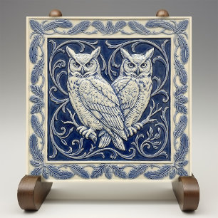 Owls Arts & Crafts Wall Decor Tile