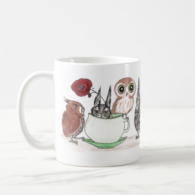 Owls at Teatime - Mug (Left)