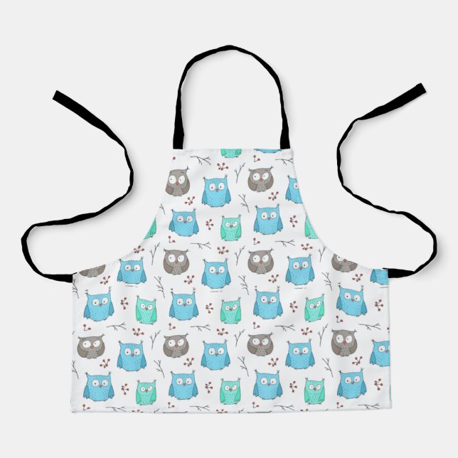 Owls & Branches Pattern Apron (Front)