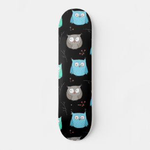 Owls & Branches Pattern  Skateboard