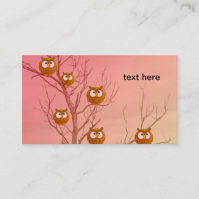 Owls Business Cards Template (Front)