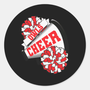 Owls Cheer Ck To School Cheerleading Spirit R Classic Round Sticker