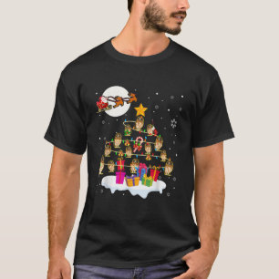Owls Christmas Tree Lights Santa Reindeer Xmas Fam T-Shirt