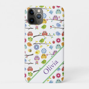 Owls Cute Simple Modern Name iPhone 11 Pro Case