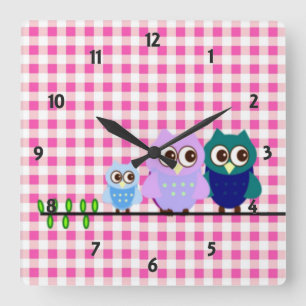 Owls Family Wall Clock