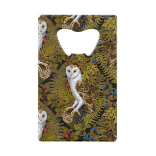 Owls, ferns, oak and berries 2