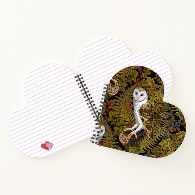 Owls, ferns, oak and berries 2 notebook (Inside)