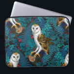 Owls, ferns, oak and berries 3 laptop sleeve<br><div class="desc">Hаnd-painted owls,  mouse,  forest berries and ferns, seamless pattern</div>