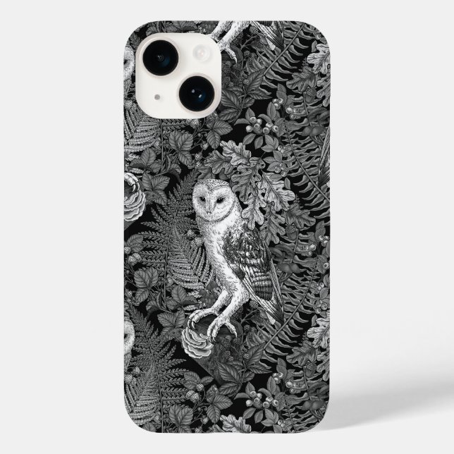 Owls, ferns, oak and berries 4 Case-Mate iPhone case (Back)
